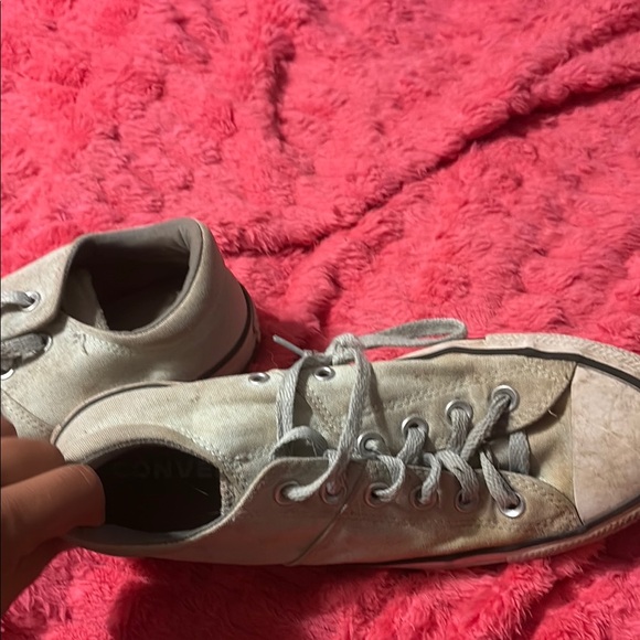 Converse Gray Canvas Sneakers Classic Low-Top - Picture 7 of 9
